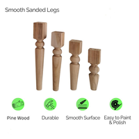 Pieds de canapé en bois massif sculpté à la main, design moderne, robustes et résistants, finition poncée, pour hôtels et cuisines