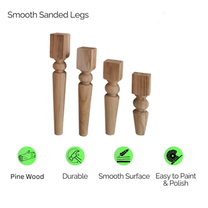 ขาโซฟาไม้แกะสลักลายโบราณ งานแฮนด์เมด  ขาเฟอร์นิเจอร์ไม้สน  ผิวไม้ขัดเงา  ขาโซฟาไม้แกะสลักแบบดั้งเดิม - Product Image 2