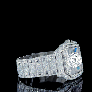 Reloj de Lujo en Oferta, Caja Cuadrada de Acero Inoxidable de 41 mm, con Diamantes, Bisel de Cristal Completo, Movimiento Mecánico ETA, Resistente al Agua - Product Image 5
