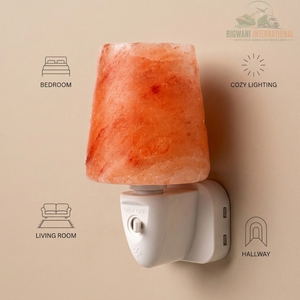 Lampe murale artisanale en sel de l'Himalaya, lampe en sel de roche naturel avec prise murale pour purifier l'air et créer une ambiance relaxante - Product Image 6