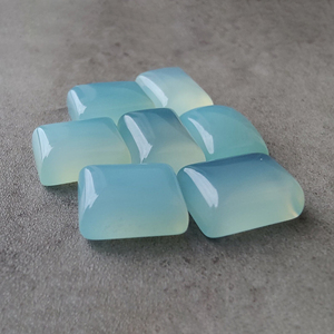 Cabujón Rectangular de Calcedonia Aqua Natural, Piedra Preciosa Suelta con Reverso Plano Calibrado, Suministro de Joyería, Todos los Tamaños Disponibles - Product Image 2