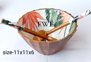 Bol de service à fruits secs Utilisation pour la restauration Bol en bois massif et bol en bambou de taille personnalisée Bol en bois naturel fait à la main Falak World Export - Product Image 2