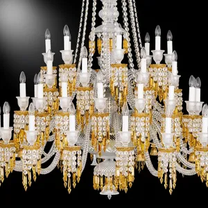 Lustre en cristal importé, 48 lumières, luxe, doré, pour hôtel, villa, maison - Product Image 6