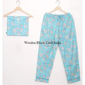 ชุดนอนผ้าฝ้ายเนื้อนุ่มพิมพ์ลายดอกไม้ด้วยมือ ชุดนอนแขนยาวสำหรับผู้หญิง ใส่สบายๆ ในช่วงฤดูร้อน เหมาะสำหรับใช้ในชีวิตประจำวัน - Product Image 5