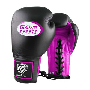 Guantes de boxeo con cordones de cuero PU de alta calidad personalizables con logotipo personalizado equipo de lucha moldeado a mano para artes marciales - Product Image 5