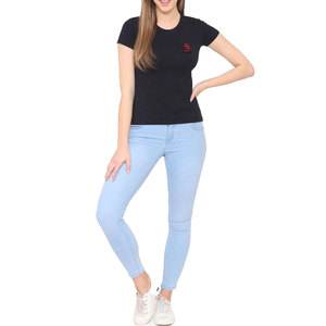Solid Trader Top Grade Sustainable Fabric Street Wear Fashion Cropped Length Trendy Light Wight Women Tee <b>Shirt</b> - Product Image 3