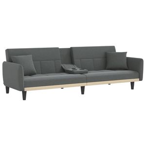 Grand canapé-lit en tissu gris foncé 100% polyester fabriqué avec du contreplaqué et du plastique - Durable et élégant - Product Image 5