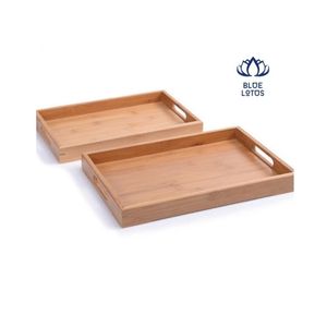 Bandeja de Servir de Bambú, Acabado Liso de Primera Calidad, Ideal para Servir Comida y Organizar - Product Image 1