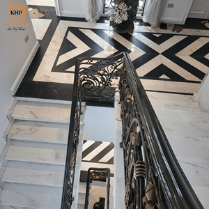 Rampe d'escalier moderne en fer forgé KHP pour balcon, usage intérieur, main courante en métal noir de haute qualité traité thermiquement, DIY, résistant à la rouille - Product Image 5