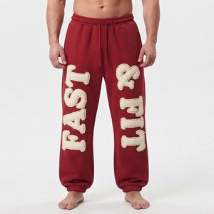 Custom Logo Digital Printing <b>Baggie</b> Loose Fit Casual Streetwear Canvas Winter Straight Bottom <b>Men's</b> <b>Trouser</b> Wholesale - Product Image 1
