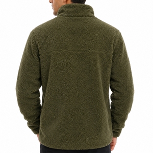 <b>Men's</b> <b>Sherpa</b> Fleece <b>Jacket</b> Full Zip Collar Stand Embroidered YDS Logo Casual Winter Outerwear Fabric For <b>Men</b> <b>Sherpa</b> <b>Jacket</b> - Product Image 2