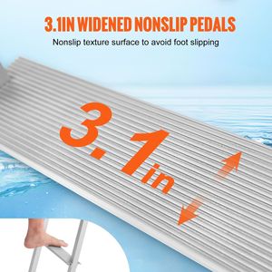 Scaletta a 3 Gradini in Lega di Alluminio per Pontone, Capacità di Carico 500 Libbre, Gradini Larghi 3.1 Piedi in Gomma Antiscivolo, Scaletta Rimovibile per Piscina - Product Image 3