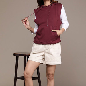 Custom Woman's Casual Sleeveless Gym Workout Pullover Hoodie Loose Fit Breathable Streetwear Style Women Athletic Hoodie - Product Image 1