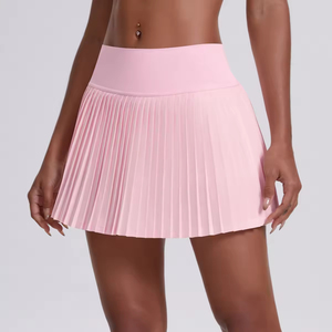 Wholesale Automated Cut Spandex Polyester yoga Skirts with Pocket Pleated Sports <b>Skort</b> <b>for</b> <b>Women</b> Gym Running Yoga Pink High - Product Image 1