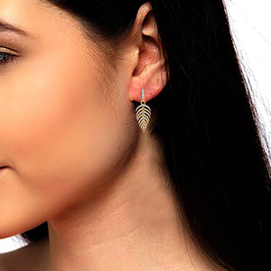 18K yellow gold <b>earrings</b> Marquise teardrop <b>dangle</b> <b>earrings</b> Round cut lab grown <b>diamonds</b> Geometric luxury fine jewelry - Product Image 4