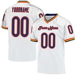 Camiseta de Fútbol Retro Blanca Auténtica para Hombre, Cuello en V, Corte Holgado, Personalizable con Nombre de Equipo, Tallas Grandes, Mangas Cortas, Tirante en T - Product Image 3