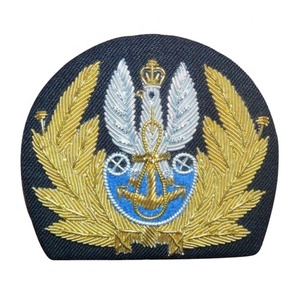 Insignias y Parches Bordados a Mano con Hilo de Bullion, OEM, Personalizados, de Alta Calidad, Proveedor de Tamaños Personalizados, Cobre para Blazer - Product Image 2