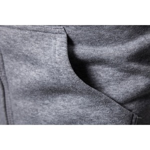 Sweat à capuche zippé en molleton de coton pour homme, broderie sur la capuche, motif uni, printemps automne, logo personnalisé OEM ODM - Product Image 5