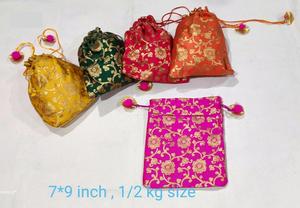Sacs potlis traditionnels pour femmes, multicolores, pour fruits secs, pour mariage, pooja, cadeaux, fêtes indiennes, cadeaux pour l'Aïd. - Product Image 5