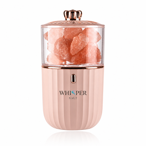 Whisper Salt Himalayan Glass <b>LED</b> Salt Lamp Humidifier Air Freshener Negative Ions 200ml Capacity Plug-in Lightweight 35dB Quiet - Product Image 1