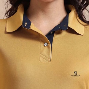 Polo Casual para Mujer, de Algodón, con Patrón Liso, Manga Corta, Tejido Transpirable, con Botones, para Verano 2026 - Product Image 5