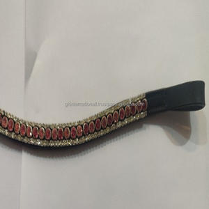 Bracelet en cuir élégant sourcils de cheval, en cuir noir, premium avec 3 rangées de perles et chaîne décorative de cristal, prix de gros, nouvelle collection - Product Image 6