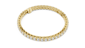 CLASSIC LAB GROWN 7.4CT ROUND CUT DIAMOND UNISEX TENNIS <b>BRACELET</b> SET IN 18KT YELLOW GOLD FOR GIFTING PARTY WEDDING DAILY OFFICE - Product Image 2