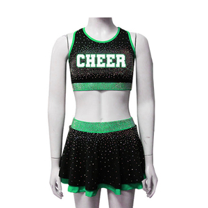 Custom Girls School Team Cheerleading Uniform Set 2-in-1 Sexy <b>Crop</b> Full <b>Top</b> for Competition <b>Dance</b> Costumes Training Purpose - Product Image 1