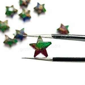 Pierre précieuse en turquoise Mohave AAA, forme étoile, 10 mm, facettée, sculptée à la main, pierre en vrac, prix de gros, fabrication de bijoux en vrac - Product Image 2