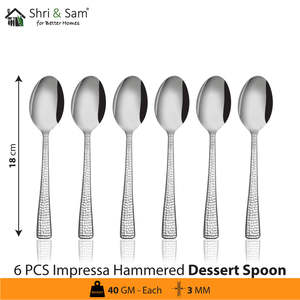 Impressa Hammered 24 PCS Juego de cubiertos de acero inoxidable con soporte Juegos de vajilla Premium - Product Image 6
