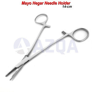 Stainless Steel Mayo Hegar Needle Holder <b>Set</b> 2 Pcs Surgical Suturing Instrument for Medical and Dental Use - Product Image 5