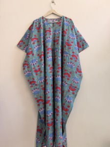 Hand Block Print Boho Women Kaftan <b>Loose</b> Fit Maxi <b>Dress</b> - Product Image 4