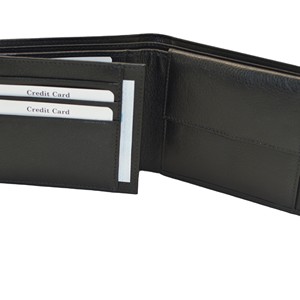 BVB Men's Genuine Leather Trifold <b>Wallet</b> with Embossed Logo <b>RFID</b> Protection Short Fold Design Daily Use - Product Image 2
