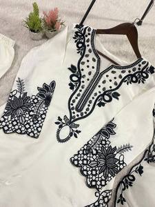 Tenue de l'Aïd : Haut brodé à sequins, Salwar Farshi avec Dupatta, infroissable, réversible, extensible et à séchage rapide - Product Image 6