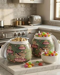 green metal jar <b>set</b> for kitchen use metal storage container - Product Image 4