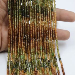 Cuentas Rondelle facetadas de turmalina Petro, cuentas de turmalina Petro de 3mm - Product Image 1