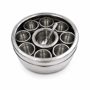 Dheer International premium Stainless Steel Masala Dabba Spice <b>Box</b> Set, With 8 <b>Small</b> <b>Box</b> With 1 Spoon - Product Image 4