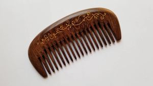 Custom Hand Printing Wooden Comb For <b>Beard</b> Compacted Size Gold Vine design and Private Label Option Hair <b>Care</b> Salon Use - Product Image 6