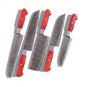 OEM/ODM Support Customized Damascus Steel 5 Pcs Handmade Chef <b>Knives</b> <b>Set</b> Pakka Wood Handles 58 HRC Razor <b>Sharp</b> - Product Image 1