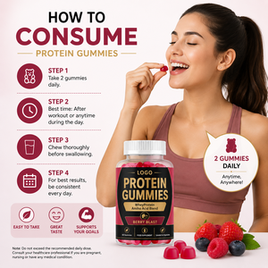 Vital Natural <b>Protein</b> Gummies Food Grade <b>Protein</b> Gummies High <b>Protein</b> Gummy Low Sugar Formula Private Label Manufacturer - Product Image 4