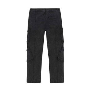 Pantalones Cargo de Mezclilla para Hombre, Negros, Corte Holgado, Cintura Media, Pierna Recta, con Bolsillos Laterales, Transpirables, Diseño Personalizado - Product Image 6