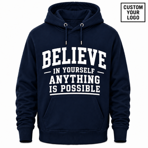 Sweat à capuche personnalisé avec impression 3D en silicone haute densité, 100% coton molletonné, tissu French Terry épais, streetwear pour hommes - Product Image 3