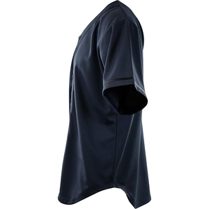 Plain Navy Blue Baseball Jersey Blank V-Neck Button Down Mesh Shirt For Customization <b>Performance</b> <b>Wear</b> - Product Image 4