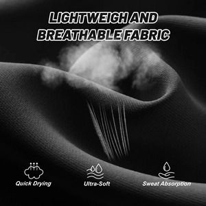 Shorts Bermuda noirs à séchage rapide pour hommes, avec cordon de serrage à la taille et poches, vêtements de sport décontractés - Product Image 4