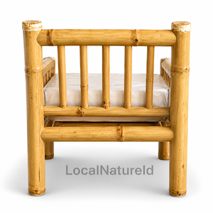 Vintage Lightweight <b>Bamboo</b> Garden Chair Patio Lounge Seat with Cushion Modern Outdoor <b>Furniture</b> - Product Image 4