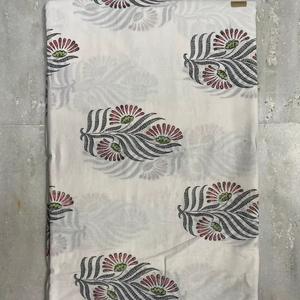 Tela ligera de algodón estampada a mano de la India, tela de algodón suave con estampado a mano, proveedor mayorista de exportación, proveedor de pedidos al por mayor - Product Image 1