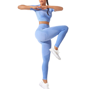 Conjunto Deportivo de 2 Piezas para Mujer, Cintura Alta, Ropa de Gimnasio, Fitness y Yoga, Sujetador Deportivo y Leggings - Product Image 4