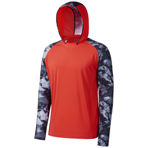 Sweat à capuche de pêche haute performance, pull anti-humidité en tissu Spandex/Polyester, imperméable UPF 50 pour la pêche en eau salée et en eau douce - Product Image 1