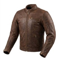 Veste en cuir de vachette pour homme, finition antique, longue, en toile fine, imperméable, respirante, à capuche, réfléchissante, style moto rétro Cafe Racer Biker