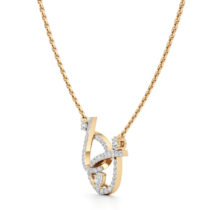 Luxury 18K <b>Gold</b> Diamond <b>Pendant</b> Necklace With Round Brilliant Cut Channel Set Letter Design Box Chain Unisex Everyday Wear - Product Image 2